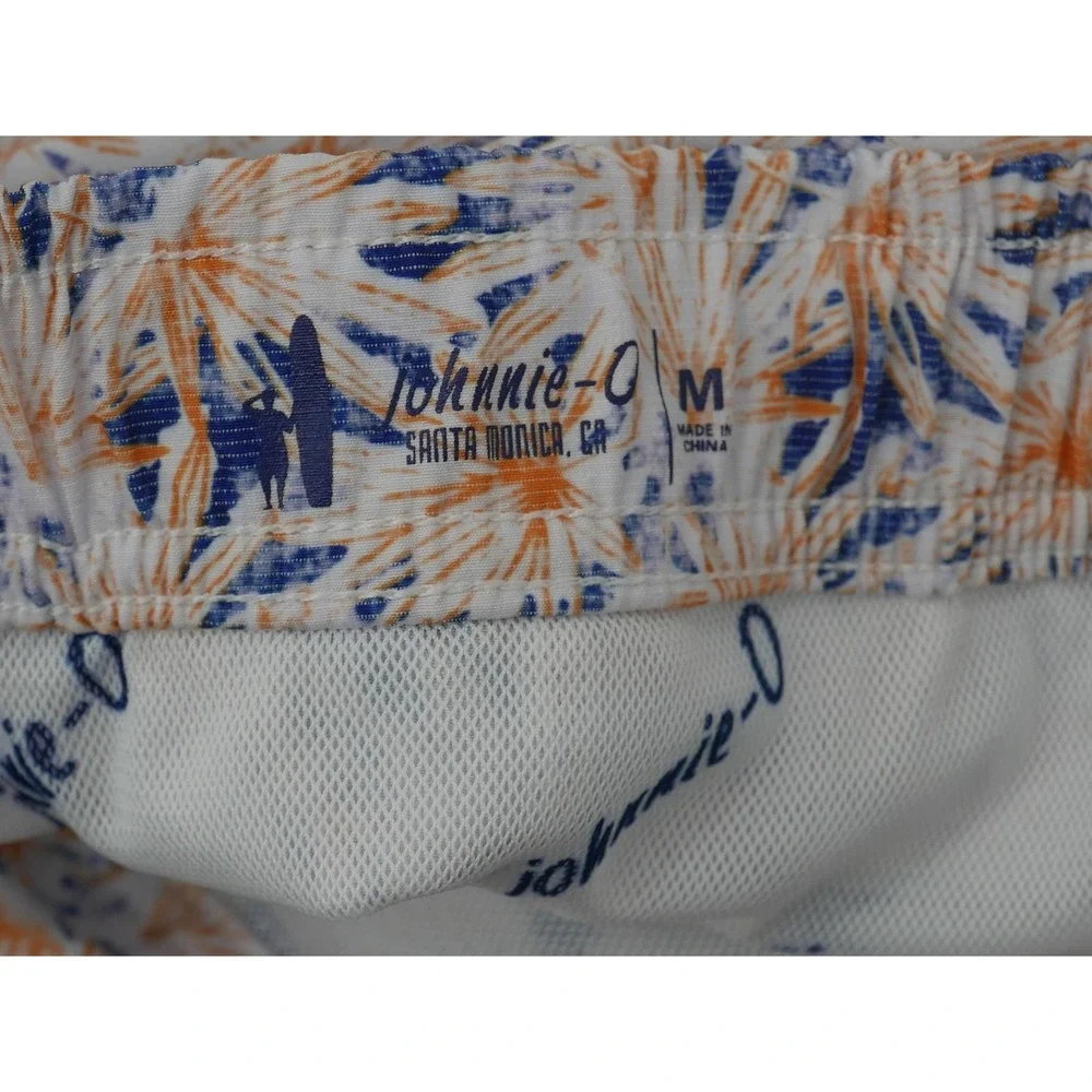 Johnnie-O Swim Shorts Floral Print Multicolor Lined Drawstring Men's M 34